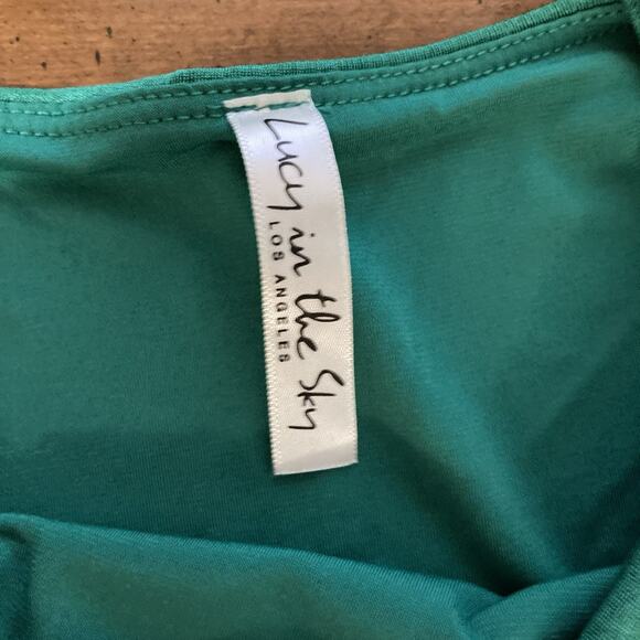 Lucy In The Sky Mini Dress Women’s Size S Kelly Green Party Club St Patty’s - Picture 9 of 12